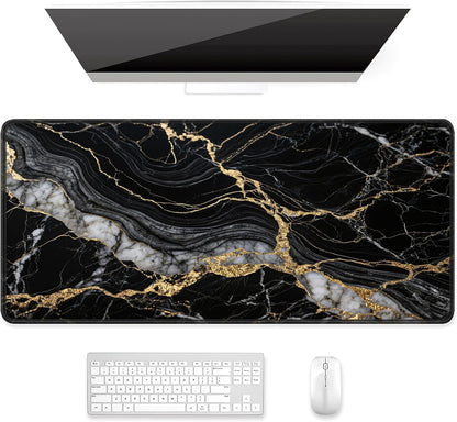 Auhoahsil Desk Mat, Ultra Large Mouse Pad, XXL Gaming Mousepad, Green Tropical Leaves Deskpad, Big Extended Full Size Mouse Pad, Desktop Desk Matt for Keyboard, Laptop & Computer, 35.5 x 15.7 in - Colors A
