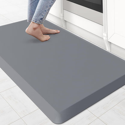 KitchenClouds Kitchen Mat Cushioned Anti Fatigue Rug 17.3"x28" Water Resistant, Non Slip, Standing and Comfort Desk/Floor Mats for House Sink Office (Black)