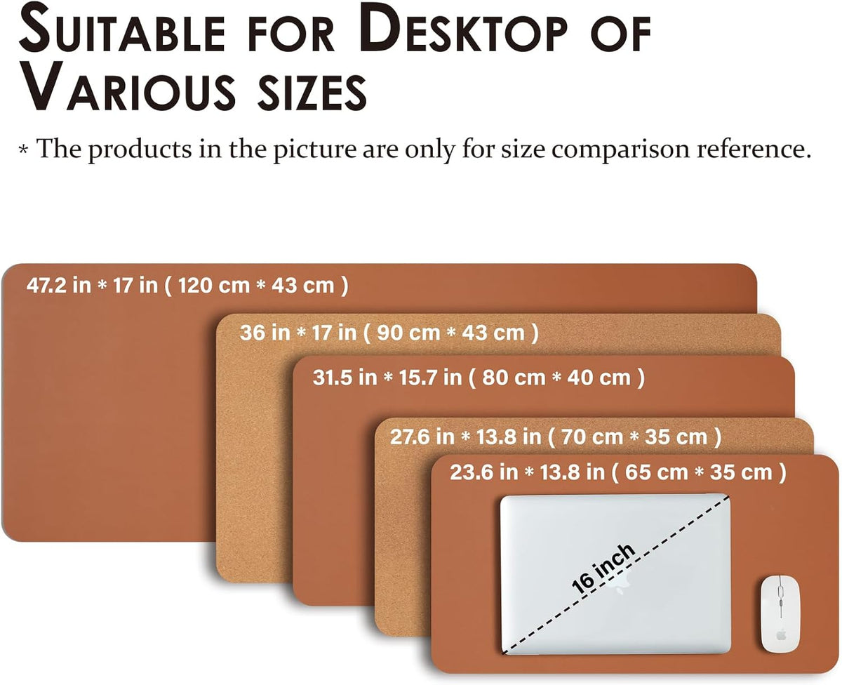 Large Cork Desk Mat - 47.2"x 17" Desk Pad for Office and Home - Ideal for Large Mouse Pad and Desk Mats on Top of Desks(Dark Green)