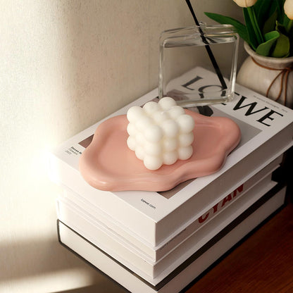 Jewelry Dish Trinket Tray for Women, Ring Dish Holder, Unique Cloud Shape Ceramic Plate Cute Things Vanity Aesthetic Room Decor Mother's Day Birthday (White)