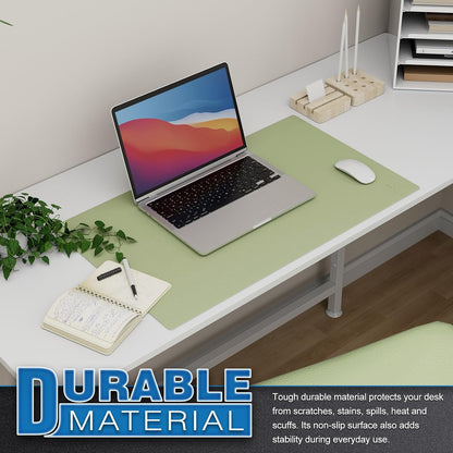 K KNODEL Large Office Leather Desk Mat, Mouse and Keyboard Pad, Computer and Laptop Mat, Desktop Protector and Cover, Writing Pad and Blotter (31.5"x15.7", Black)