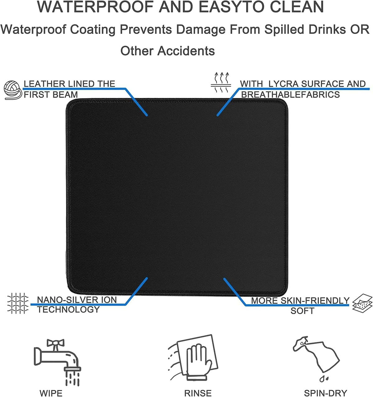 Large Gaming Mouse Pad, 31.5x15.7 inch Large Extended Computer Keyboard Mouse Mat, Water Resist Non-Slip Mousepad Rubber Base Long XXL Desk Mouse Pad for Work & Gaming, Office & Home, Black
