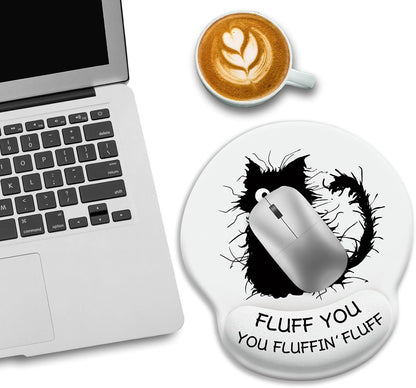 Funny Ergonomic Mouse Pad with Wrist Rest, Cat Desk Decor Gifts - Colors A