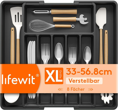 Expandable Silverware Drawer Organizer, Kitchen Utensil Tray