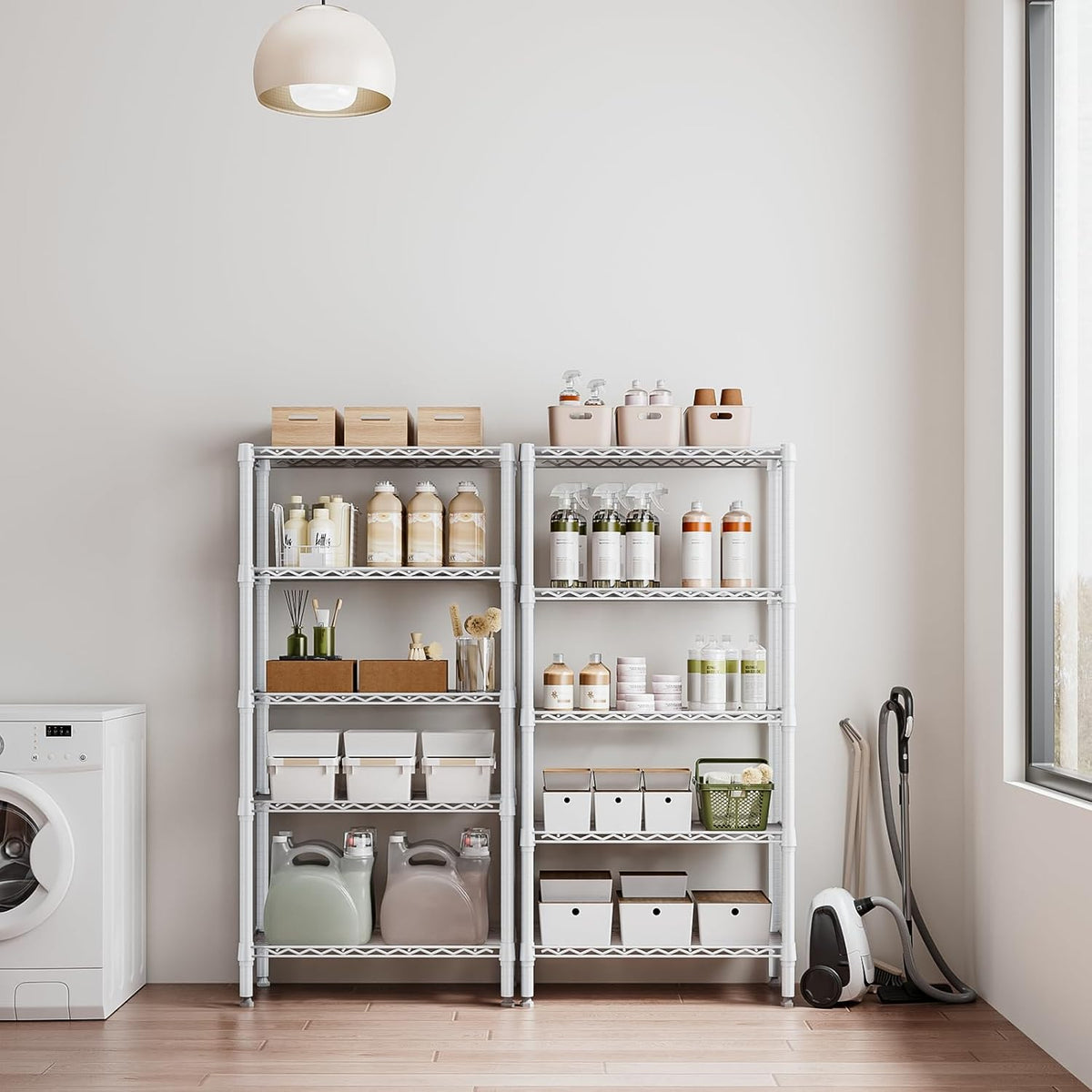 M MZG 450 lbs Steel Storage Shelving 3-Tier Utility Shelving Unit Steel Organizer Wire Rack for Home,Kitchen,Office (11.8" D x 17.7" W x 26.3" H) - Colors A