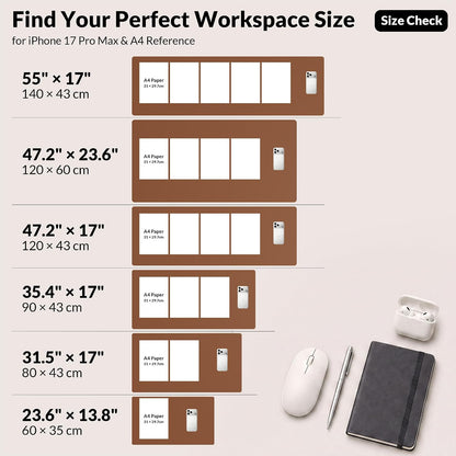 Large Desk Mat, 47" x 17", Black