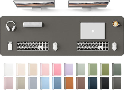 YSAGi Leather Desk Pad Protector, Large Mouse Pad, Non-Slip PU Leather Desk Blotter, Waterproof Writing Pad for Office and Home (31.5" x 15.8", Eggshell) - Colors B