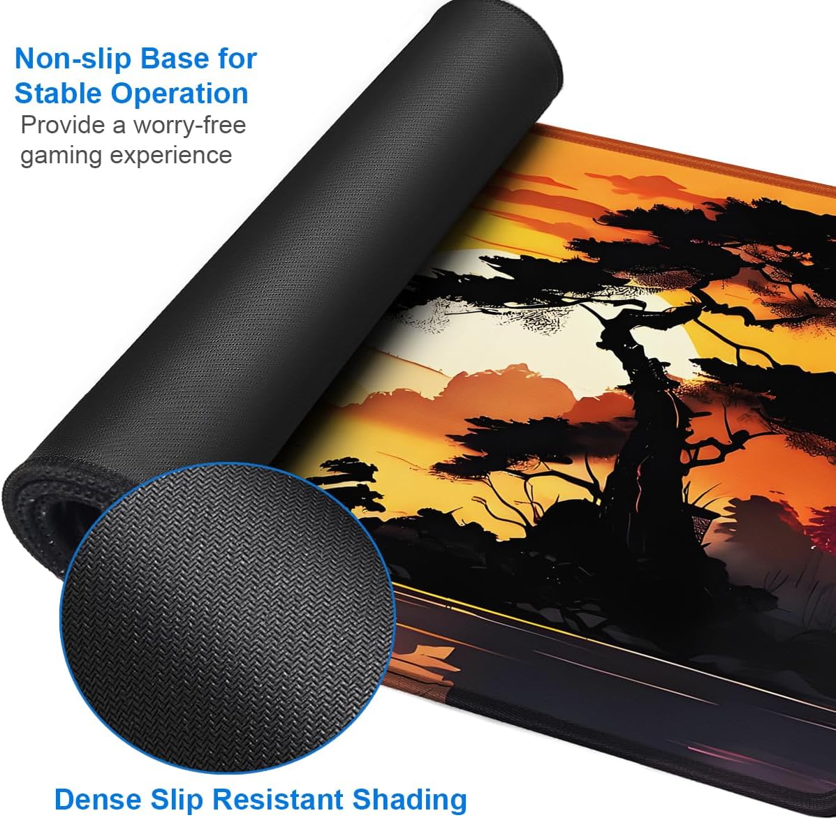 Large Gaming Mouse Pad, 31.5x15.7 inch Large Extended Computer Keyboard Mouse Mat, Water Resist Non-Slip Mousepad Rubber Base Long XXL Desk Mouse Pad for Work & Gaming, Office & Home, Black