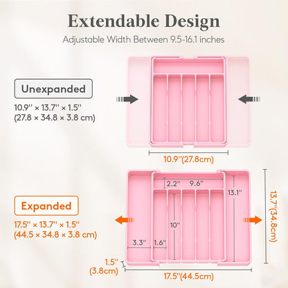 Expandable Silverware Drawer Organizer, Kitchen Utensil Tray