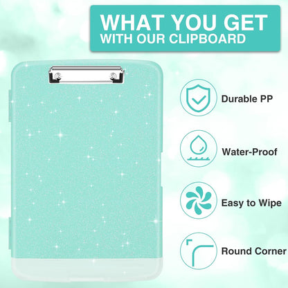 Clipboard with Storage, Clip Board 8.5 x 11 with Pen Holder, High Capacity Plastic Organization Case Box for Letter Legal A4 Size Paper, Nurses Teachers Must Haves, School & Office Supplies