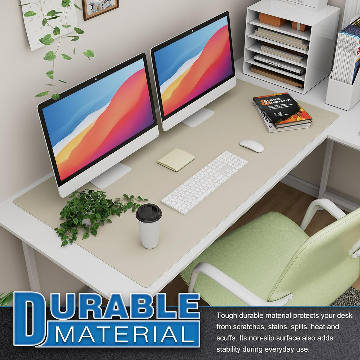 K KNODEL Large Office Leather Desk Mat, Mouse and Keyboard Pad, Computer and Laptop Mat, Desktop Protector and Cover, Writing Pad and Blotter (31.5"x15.7", Black)