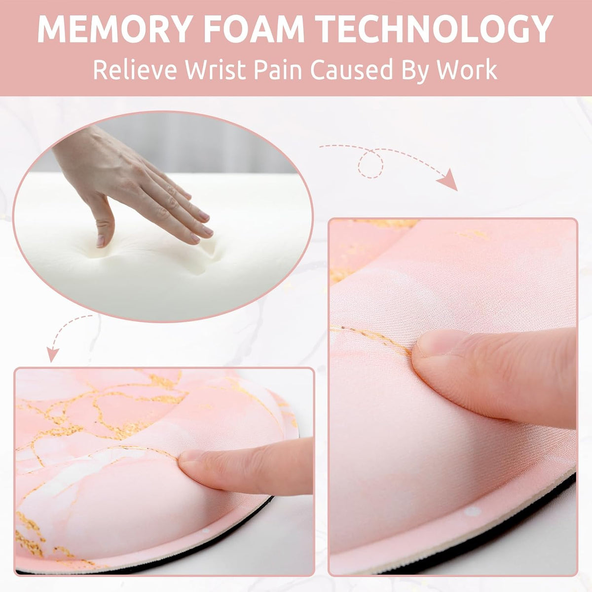 KONVINIT Ergonomic Mouse Pad with Wrist Rest, Small Mousepad with Non-Slip Rubber Base and Smooth Surface, Beach Mouse Pads for Desk, Office Desk Accessories