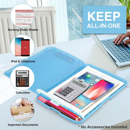 Clipboard with Storage, Clip Board 8.5 x 11 with Pen Holder, High Capacity Plastic Organization Case Box for Letter Legal A4 Size Paper, Nurses Teachers Must Haves, School & Office Supplies