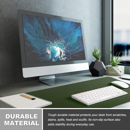 K KNODEL Large Office Leather Desk Mat, Mouse and Keyboard Pad, Computer and Laptop Mat, Desktop Protector and Cover, Writing Pad and Blotter (31.5"x15.7", Black)