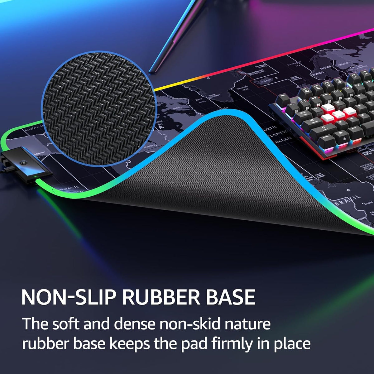 KTRIO Large Gaming Mouse Pad Desk Mat for Gamer, 31.5" x 11.8", Black, XL | Extended Size Design, Superior Micro-Weave Cloth, Non-Slip Rubber Base, Durable Stitched Edges, Water-Resistant Coating
