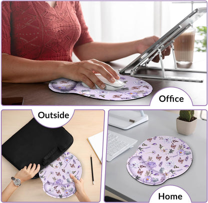 KONVINIT Ergonomic Mouse Pad with Wrist Rest, Small Mousepad with Non-Slip Rubber Base and Smooth Surface, Beach Mouse Pads for Desk, Office Desk Accessories