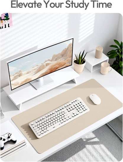 YSAGi Leather Desk Pad Protector, Large Mouse Pad, Non-Slip PU Leather Desk Blotter, Waterproof Writing Pad for Office and Home (31.5" x 15.8", Eggshell) - Colors B
