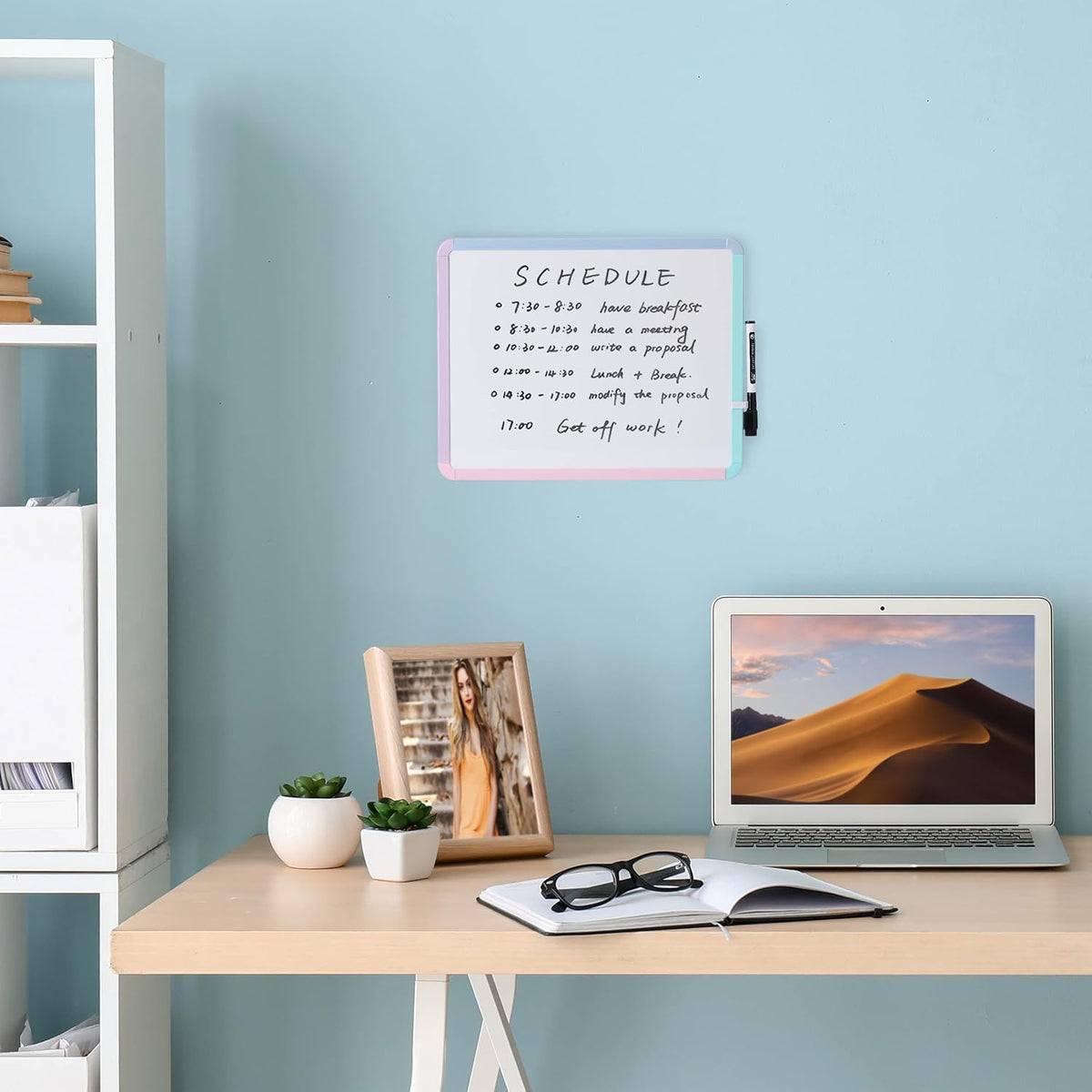 Dry Erase Board, 14” x 11”, White Frame