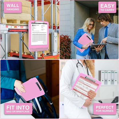 Clipboard with Storage, Clip Board 8.5 x 11 with Pen Holder, High Capacity Plastic Organization Case Box for Letter Legal A4 Size Paper, Nurses Teachers Must Haves, School & Office Supplies
