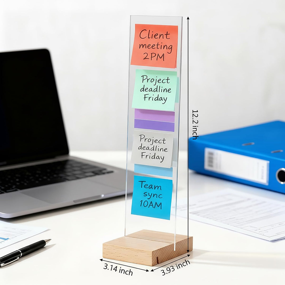 2PCS Monitor Memo Board Portable Monitor Sticky Note Holder Computer Screen Message Board Holder Detachable Acrylic Sticky Note Board Messadge Remider