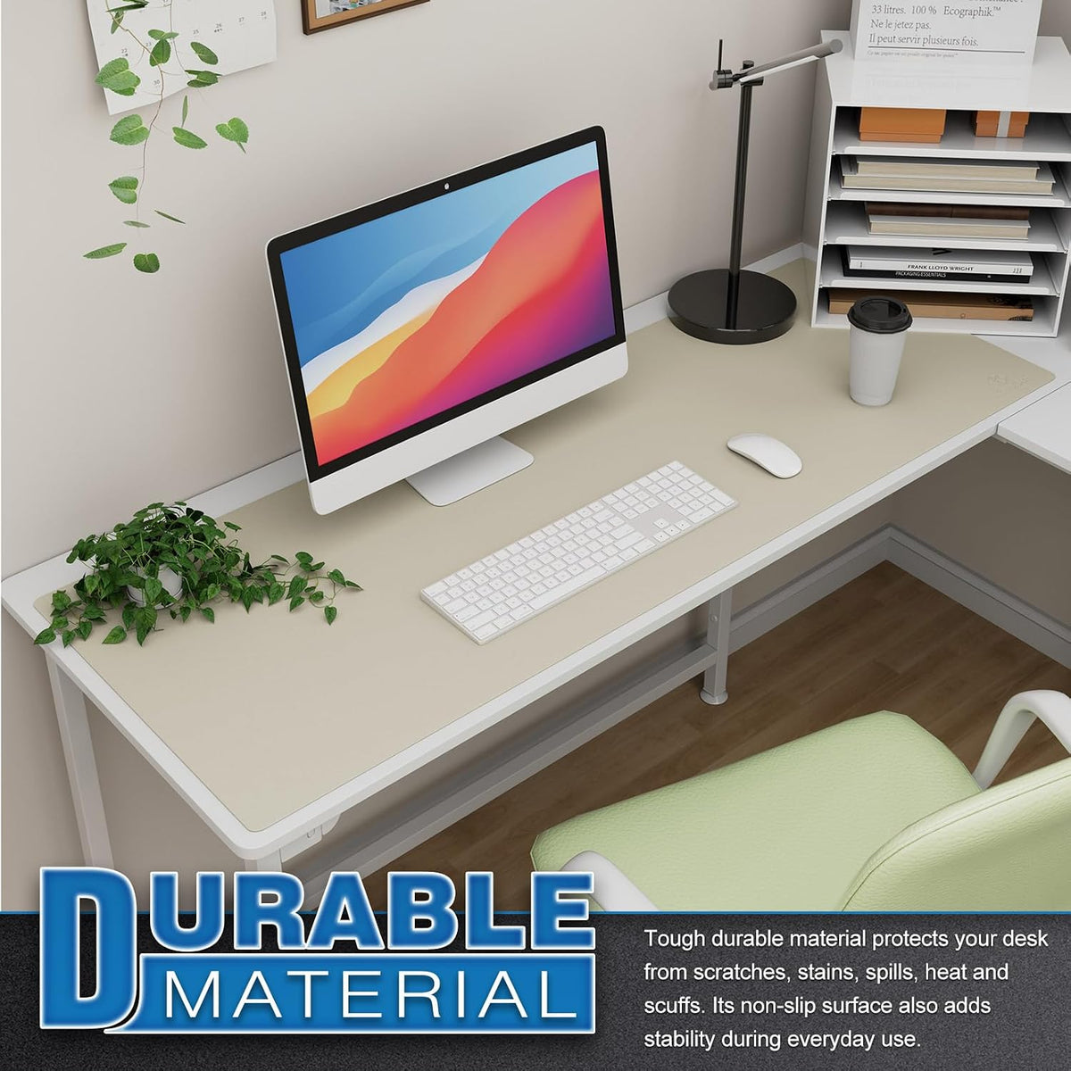 K KNODEL Large Office Leather Desk Mat, Mouse and Keyboard Pad, Computer and Laptop Mat, Desktop Protector and Cover, Writing Pad and Blotter (31.5"x15.7", Black)