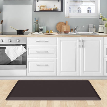 KitchenClouds Kitchen Mat Cushioned Anti Fatigue Rug 17.3"x28" Water Resistant, Non Slip, Standing and Comfort Desk/Floor Mats for House Sink Office (Black)