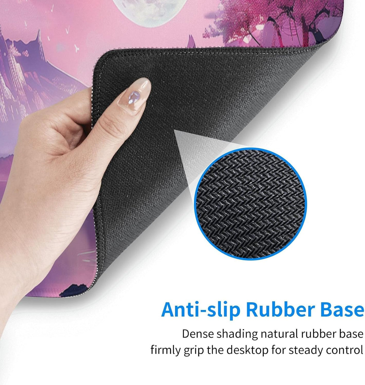 Japanese Mouse Pad, Large Japanese Desk Mat, XL Anime Gaming Keyboard Mat, Non-Slip Rubber Base, Big Extended Desk Protector for Home Office, 31.5”x11.8”