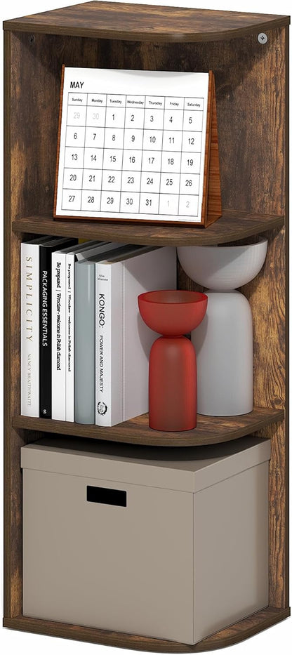 Furinno PASIR Book Shelf, 2-Tier Modern Bookshelf, Open Shelves Bookcase 9 x 12 x 21, Easy Assembly, for Living Room, Bedroom, Home Office, White