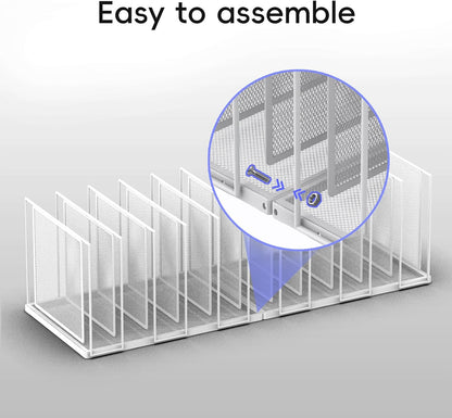 File Organizer for Desk, 5-Section Vertical File Sorter, Paper Holder Organizer Standing Metal File Folder for Office Home Classroom, Black