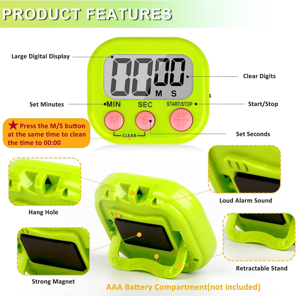 ZILLEEN Classroom Timer for Kids Teachers 2 Pack Digital Timers