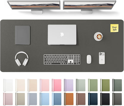 YSAGi Leather Desk Pad Protector, Office Desk Mat, Large Mouse Pad, Non-Slip PU Leather Desk Blotter, Waterproof Laptop Desk Writing Pad for Office and Home (23.6" x 13.8", Eggshell) - Colors B