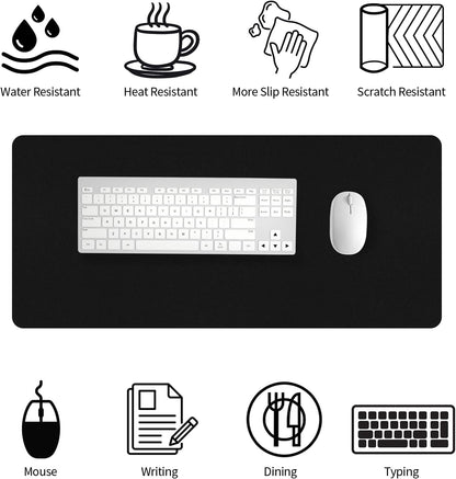 Bloss Leather Desk Pad and Keyboard Wrist Rest, Large Mouse Pad + Keyboard Pad+Mouse Wrist Support, Non-Slip Desk Mat Protector for Office, Home(31.5×15.7 Inches,Beige) - Colors B