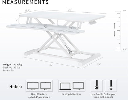 Black 32 in Standing Desk Converter, DESK-V000K