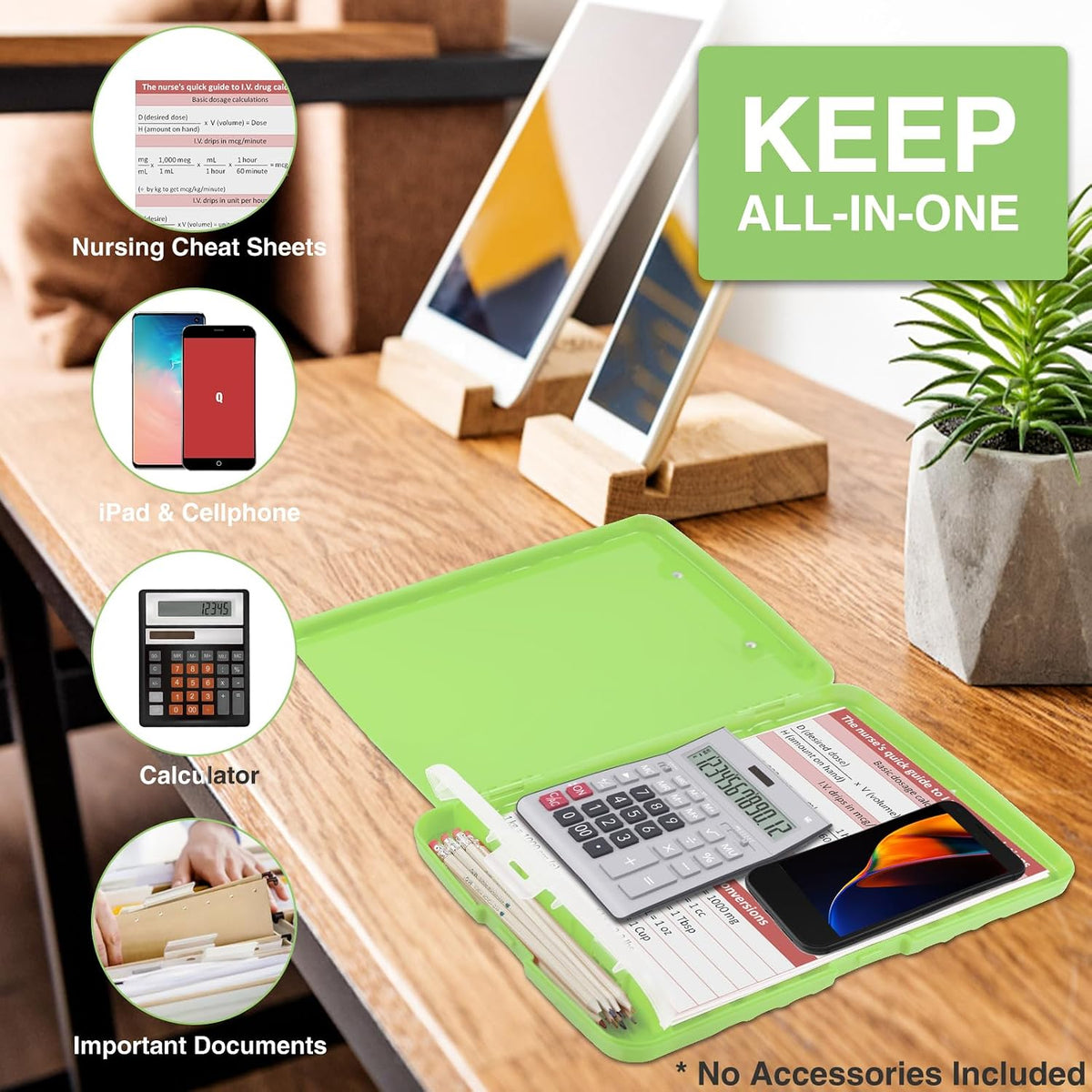 Clipboard with Storage, Clip Board 8.5 x 11 with Pen Holder, High Capacity Plastic Organization Case Box for Letter Legal A4 Size Paper, Nurses Teachers Must Haves, School & Office Supplies