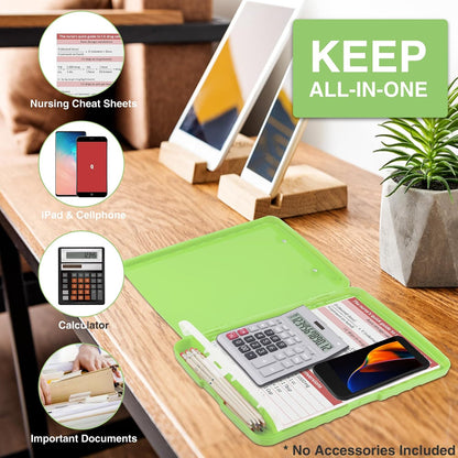 Clipboard with Storage, Clip Board 8.5 x 11 with Pen Holder, High Capacity Plastic Organization Case Box for Letter Legal A4 Size Paper, Nurses Teachers Must Haves, School & Office Supplies