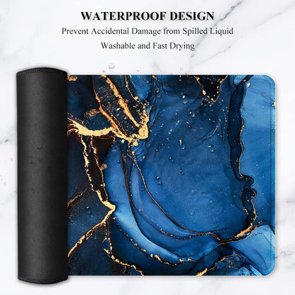 Auhoahsil Desk Mat, Ultra Large Mouse Pad, XXL Gaming Mousepad, Green Tropical Leaves Deskpad, Big Extended Full Size Mouse Pad, Desktop Desk Matt for Keyboard, Laptop & Computer, 35.5 x 15.7 in - Colors A