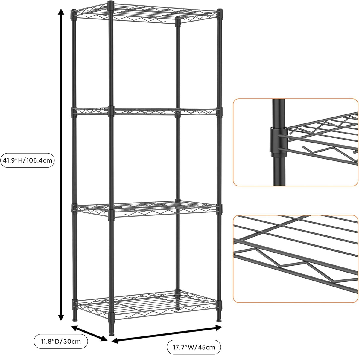 M MZG 450 lbs Steel Storage Shelving 3-Tier Utility Shelving Unit Steel Organizer Wire Rack for Home,Kitchen,Office (11.8" D x 17.7" W x 26.3" H) - Colors B