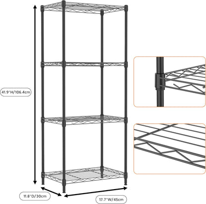 M MZG 450 lbs Steel Storage Shelving 3-Tier Utility Shelving Unit Steel Organizer Wire Rack for Home,Kitchen,Office (11.8" D x 17.7" W x 26.3" H) - Colors B