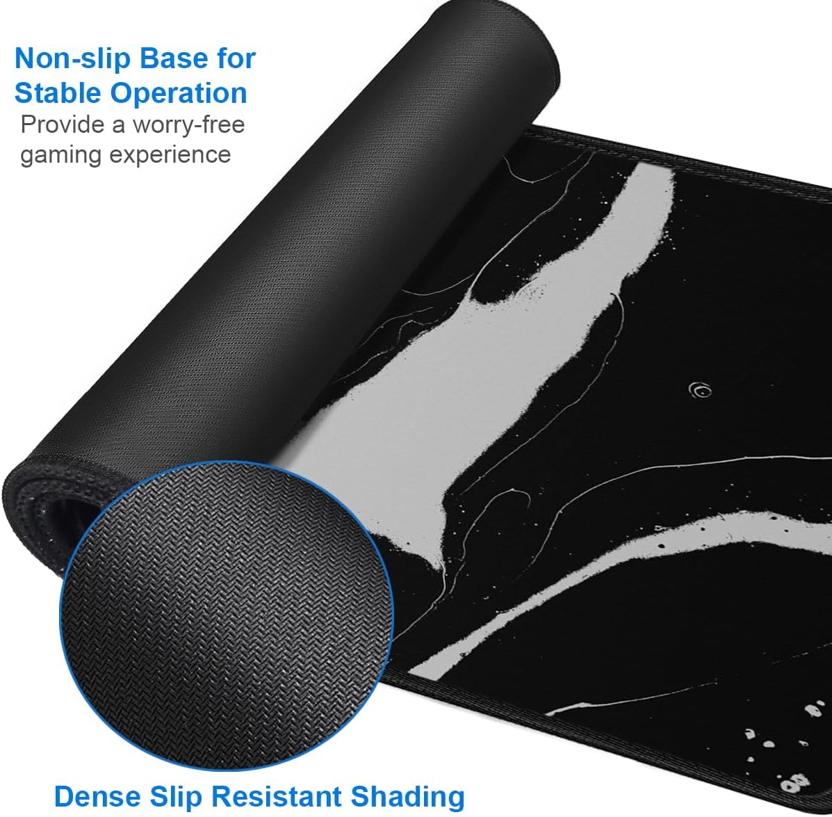 Large Gaming Mouse Pad, 31.5x15.7 inch Large Extended Computer Keyboard Mouse Mat, Water Resist Non-Slip Mousepad Rubber Base Long XXL Desk Mouse Pad for Work & Gaming, Office & Home, Black