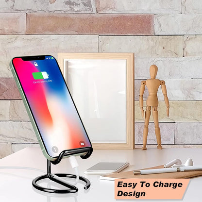 ROPOSY Cell Phone Stand for Desk, Cute Metal Gold Cell Phone Stand Holder Desk Accessories, Compatible with All Mobile Phones, iPhone, iPad