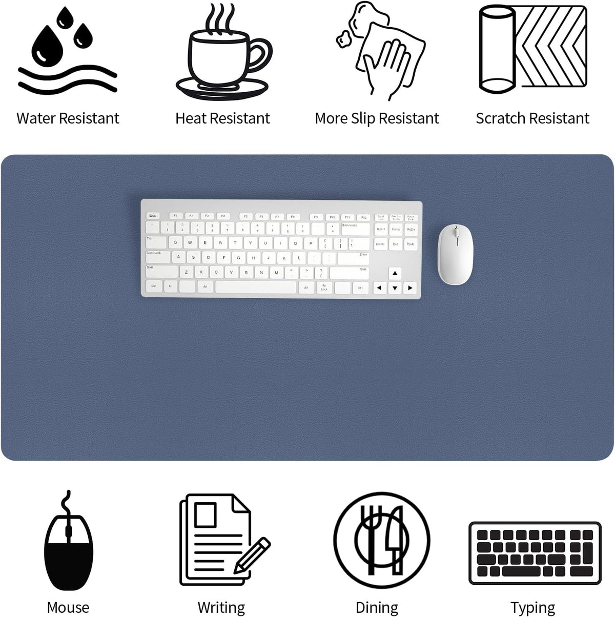 Bloss Leather Desk Pad and Keyboard Wrist Rest, Large Mouse Pad + Keyboard Pad+Mouse Wrist Support, Non-Slip Desk Mat Protector for Office, Home(31.5×15.7 Inches,Beige) - Colors B