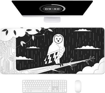 Auhoahsil Desk Mat, Ultra Large Mouse Pad, XXL Gaming Mousepad, Green Tropical Leaves Deskpad, Big Extended Full Size Mouse Pad, Desktop Desk Matt for Keyboard, Laptop & Computer, 35.5 x 15.7 in - Colors A