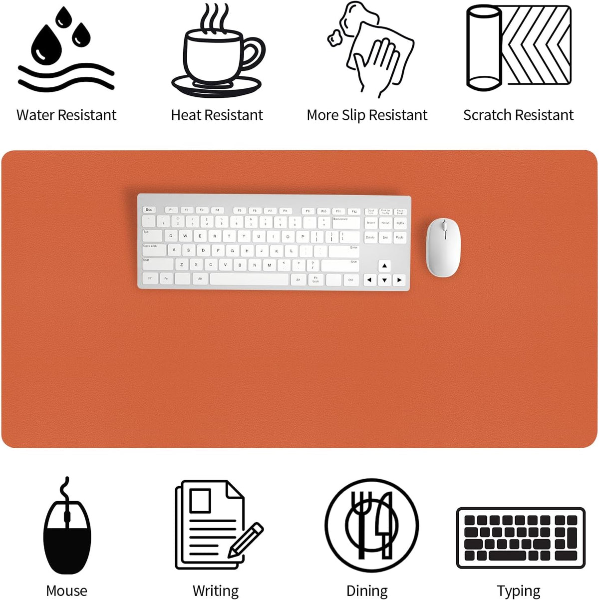 Bloss Leather Desk Pad and Keyboard Wrist Rest, Large Mouse Pad + Keyboard Pad+Mouse Wrist Support, Non-Slip Desk Mat Protector for Office, Home(31.5×15.7 Inches,Beige) - Colors A