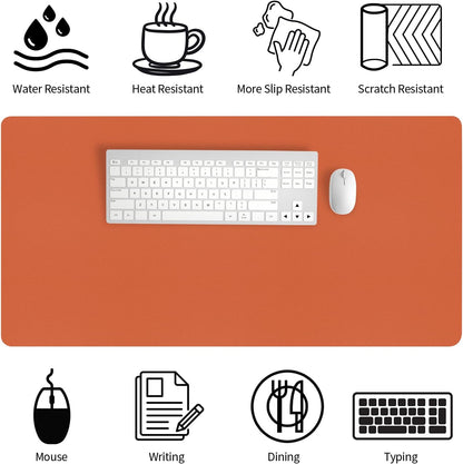 Bloss Leather Desk Pad and Keyboard Wrist Rest, Large Mouse Pad + Keyboard Pad+Mouse Wrist Support, Non-Slip Desk Mat Protector for Office, Home(31.5×15.7 Inches,Beige) - Colors A