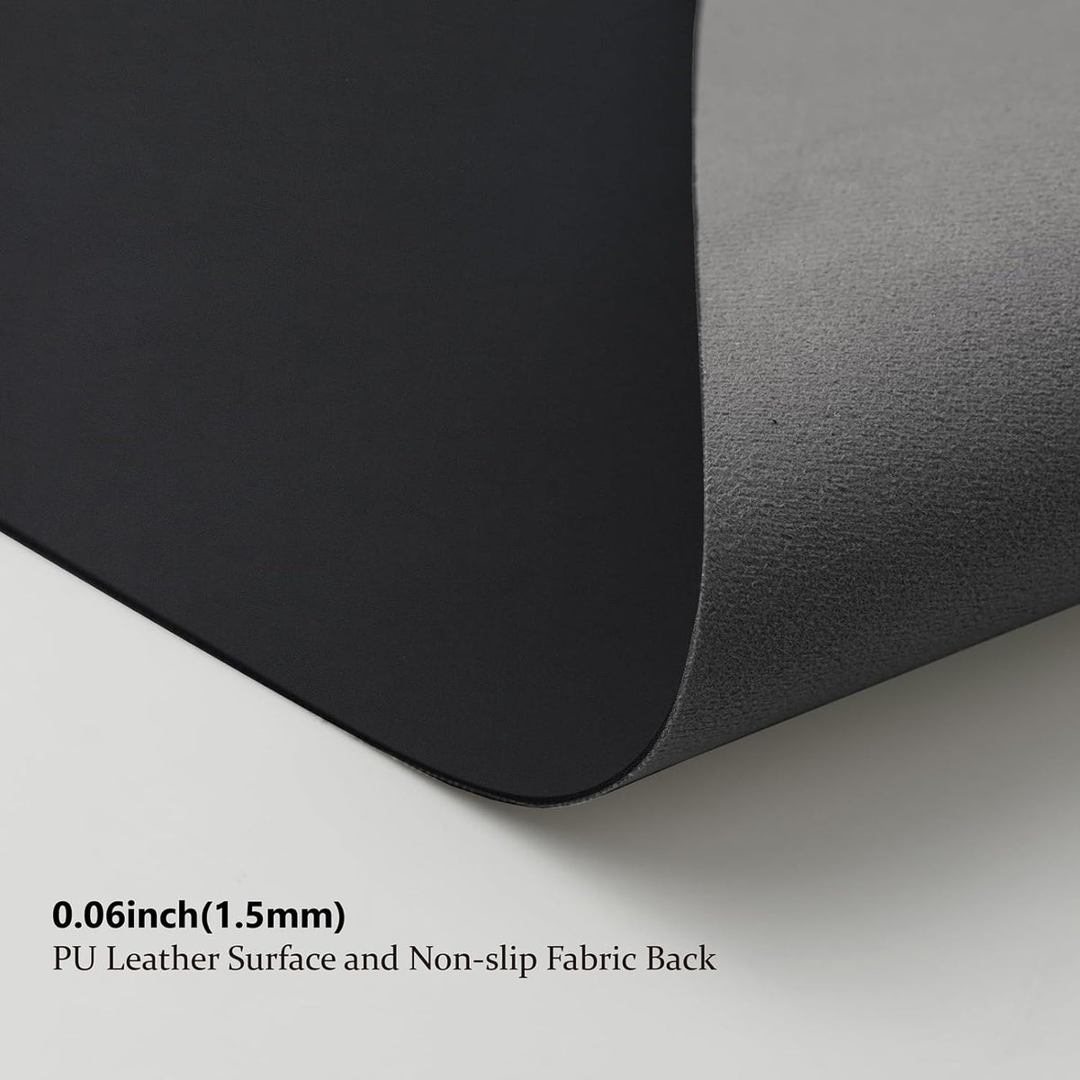 HOMIEAZICOZI Leather Desk Mat - Non-Slip PU Desk Pad for Office and Home - Desk Organization and Accessories - Ideal for Large Mouse Pad and Desk Mats on Top of Desks (Black,36''x 17'') (DPD-B-L)