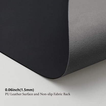 HOMIEAZICOZI Leather Desk Mat - Non-Slip PU Desk Pad for Office and Home - Desk Organization and Accessories - Ideal for Large Mouse Pad and Desk Mats on Top of Desks (Black,36''x 17'') (DPD-B-L)