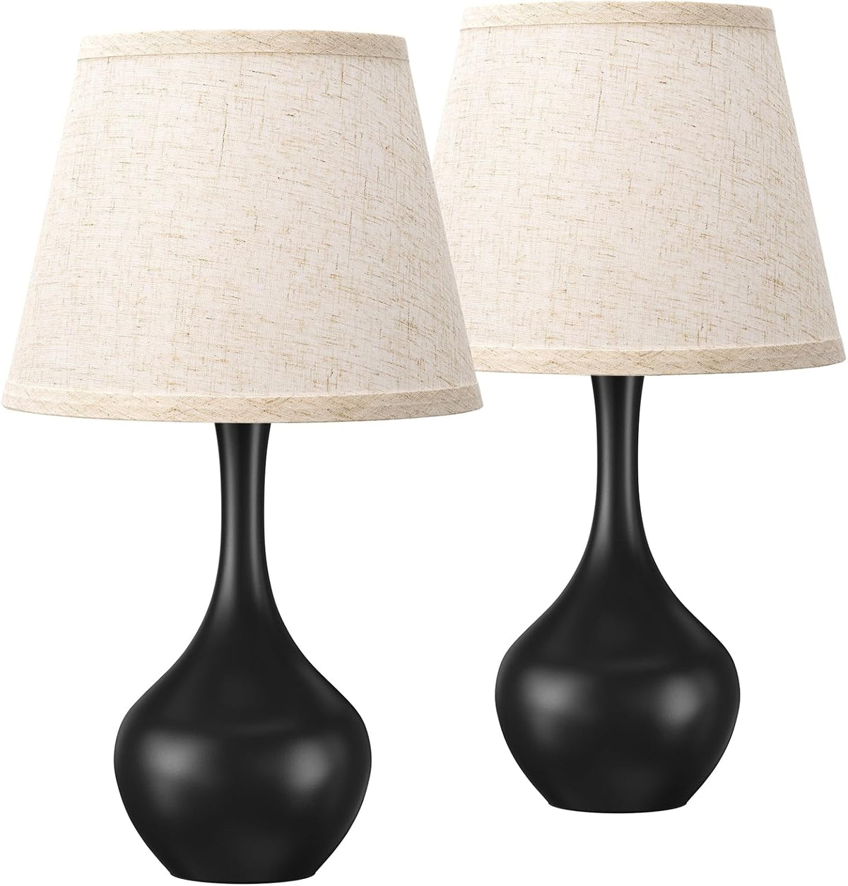 Seealle Touch Table Lamp for Bedroom, 3-Way Dimmable Small Bedside Lamps for Night Stands with Wires, Wood-Paint Desk Lamp for Kids Room, Office, Living Room, End Table(LED Bulb Included)