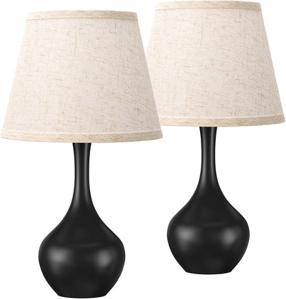 Seealle Touch Table Lamp for Bedroom, 3-Way Dimmable Small Bedside Lamps for Night Stands with Wires, Wood-Paint Desk Lamp for Kids Room, Office, Living Room, End Table(LED Bulb Included)