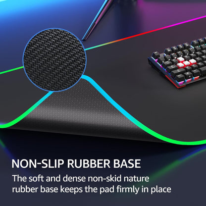 KTRIO Large Gaming Mouse Pad Desk Mat for Gamer, 31.5" x 11.8", Black, XL | Extended Size Design, Superior Micro-Weave Cloth, Non-Slip Rubber Base, Durable Stitched Edges, Water-Resistant Coating
