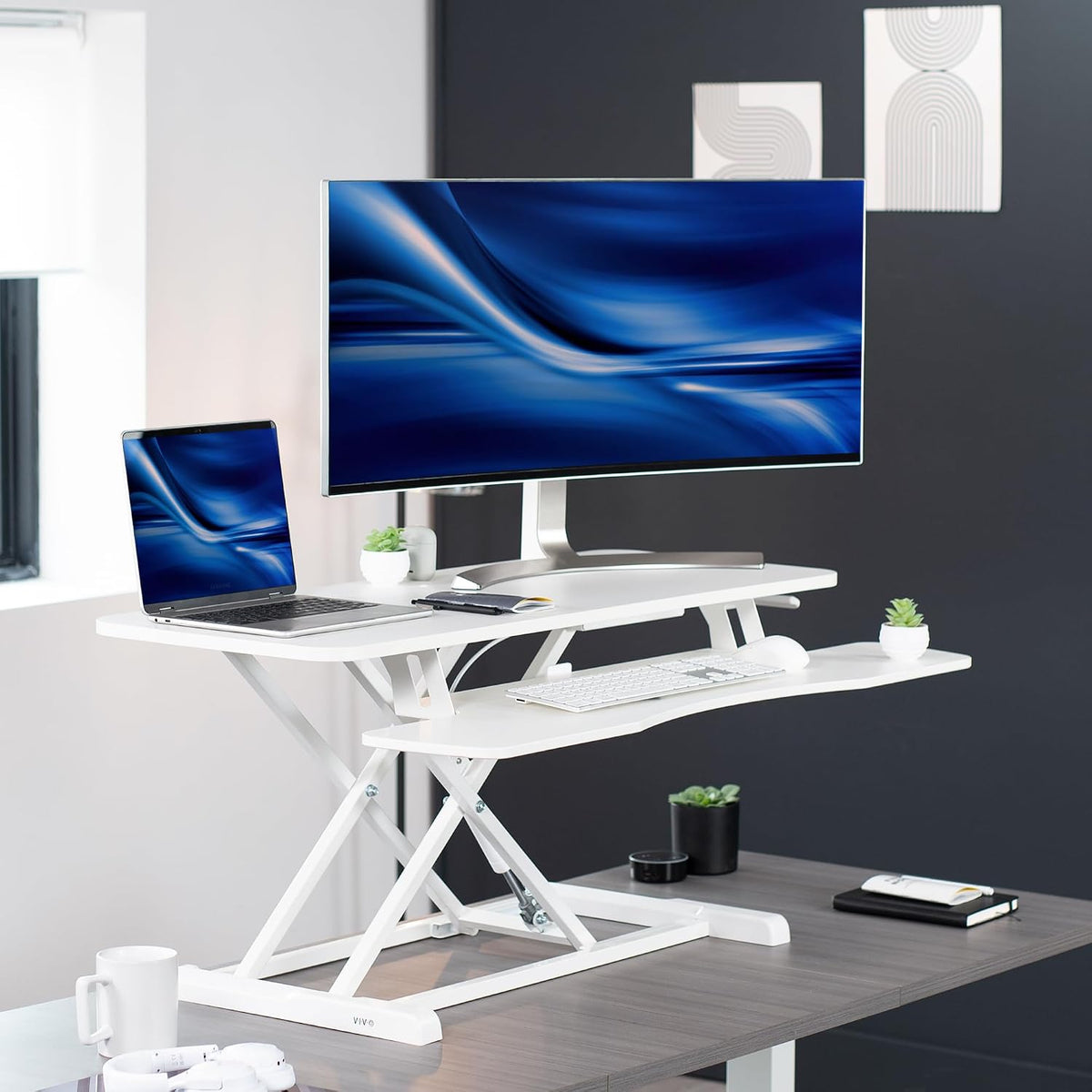 Black 32 in Standing Desk Converter, DESK-V000K